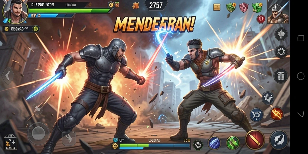 Screenshot gameplay 2757 menampilkan aksi mendebarkan yang intens.