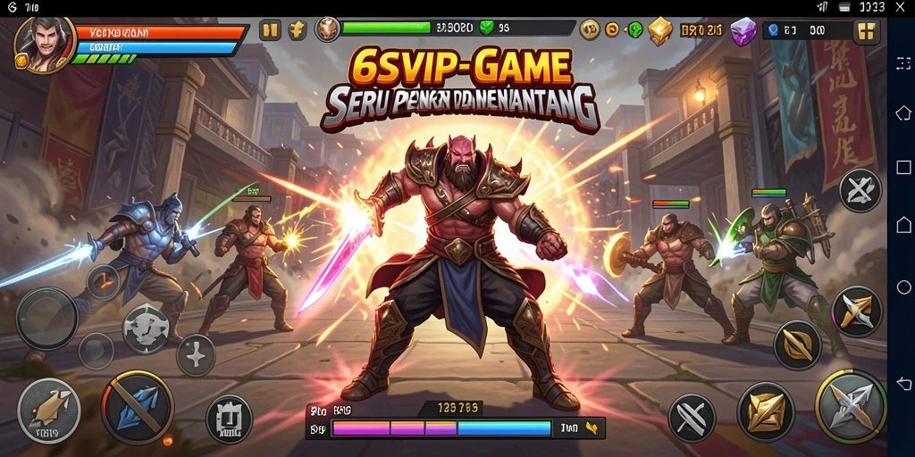 Screenshot menunjukkan pertarungan seru antara karakter di arena 6SVIP.