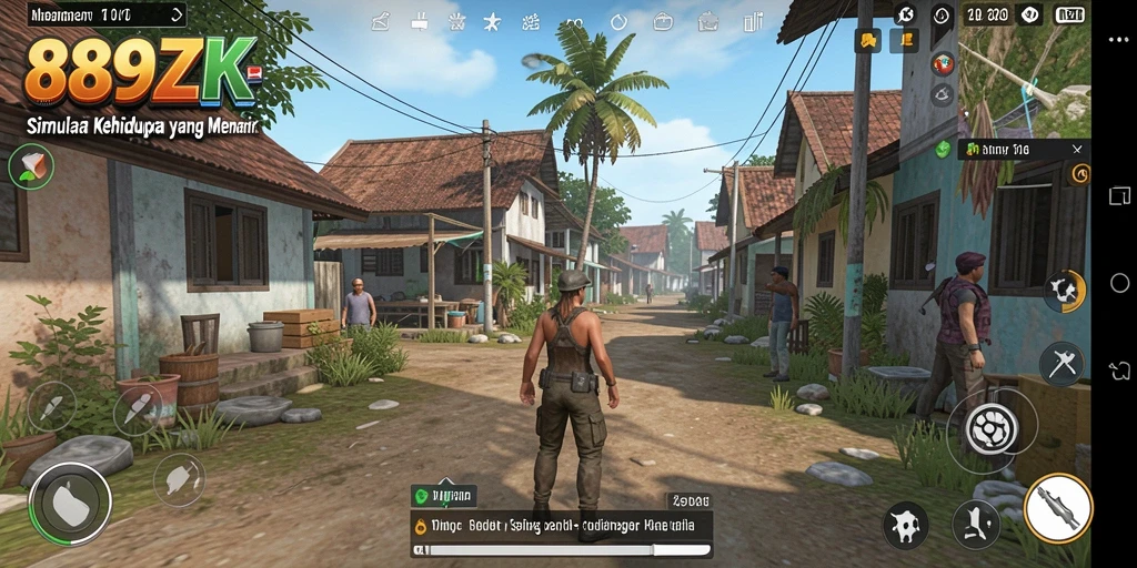 Screenshot gameplay <strong>889ZK</strong> menampilkan karakter dalam dunia simulation yang kaya.
