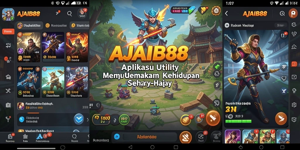 Tampilan utama AJAIB88 dengan fitur-fitur Utility yang memudahkan pengguna.
