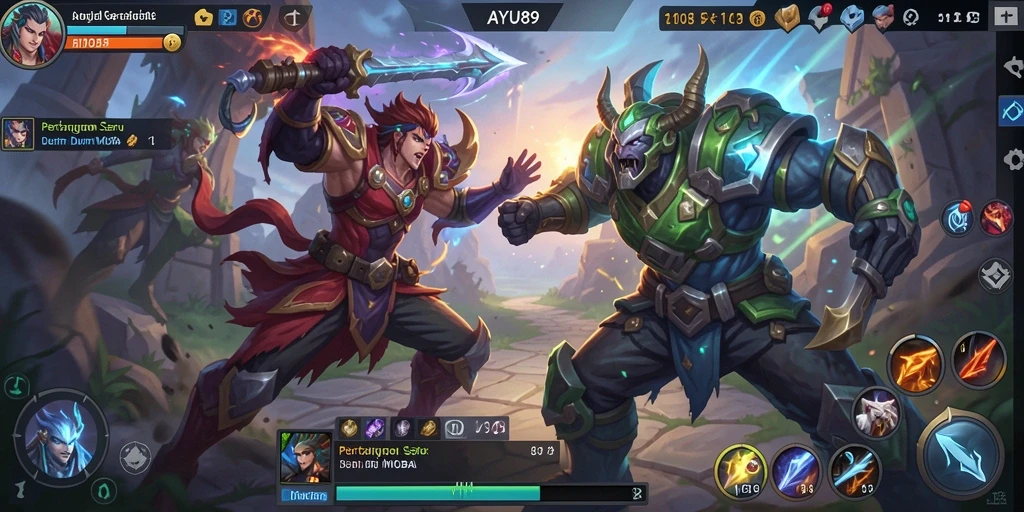 Tampilan gameplay seru dalam AYU89 dengan karakter yang dinamis.