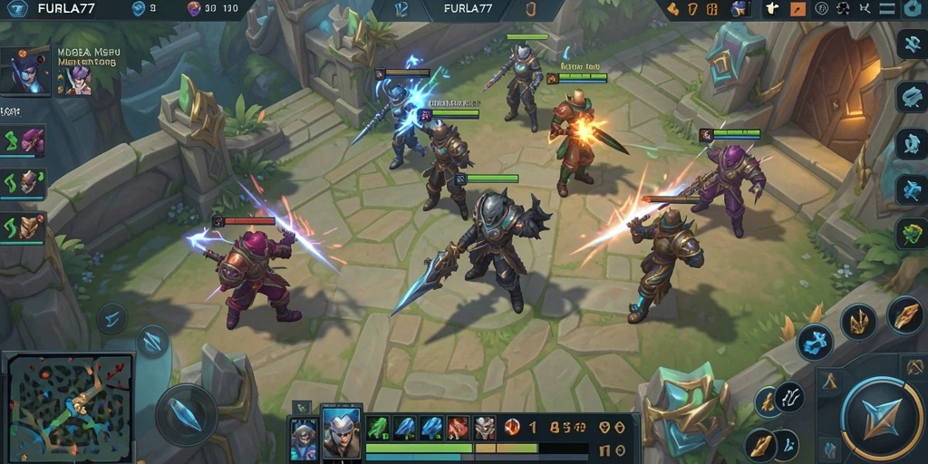 Tampilan gameplay seru dan strategi tim di FURLA77.
