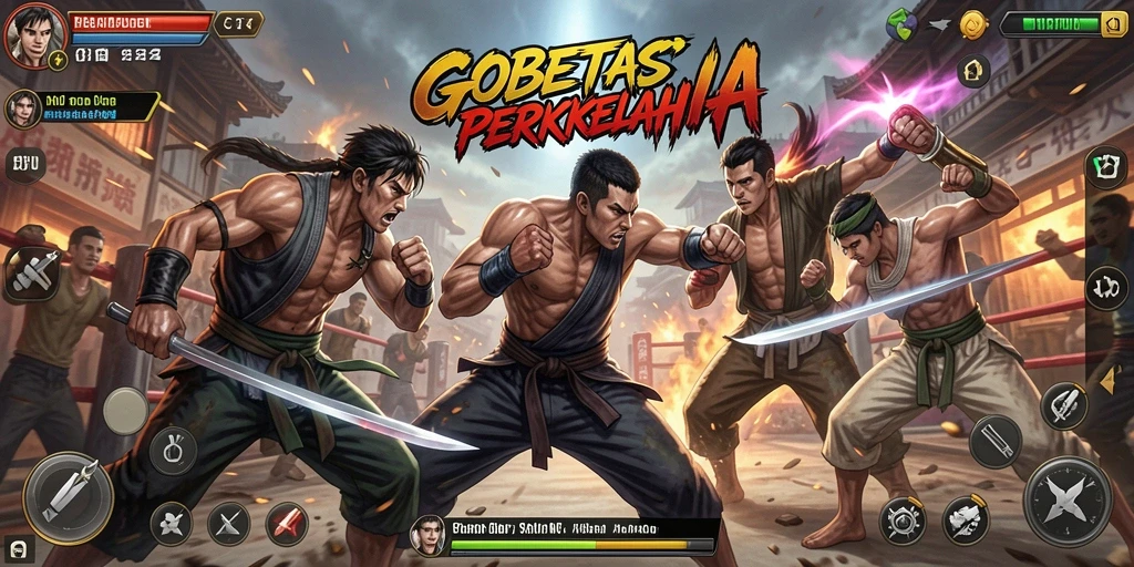 Screenshot GOBETASIA menampilkan aksi bertarung yang seru dan karakter-karakter unik.
