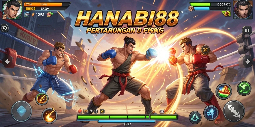 Tampilan seru dari gameplay pertarungan di HANABI88.