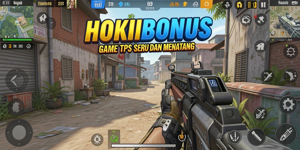 Tampilan screenshot HOKIBONUS menunjukkan aksi seru gameplay TPS.