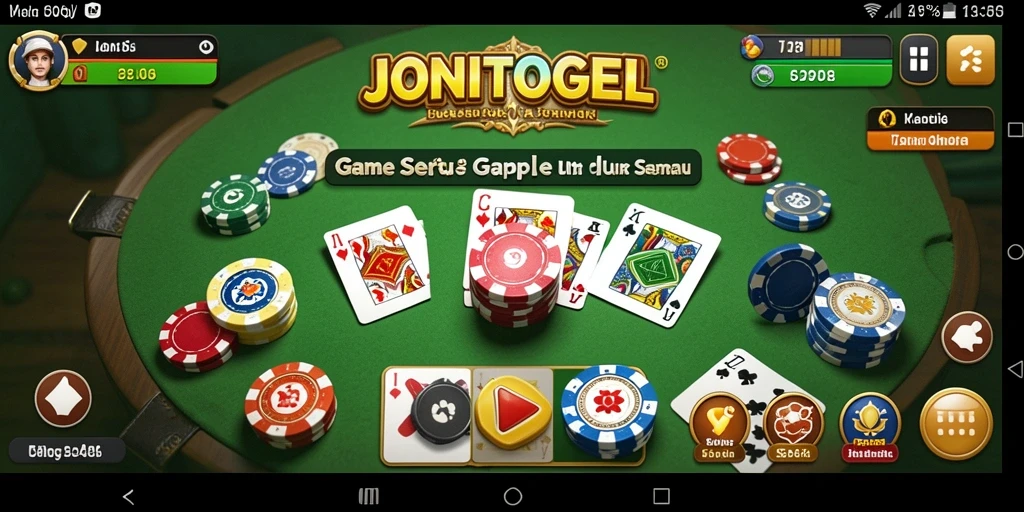 Tampilan gameplay seru di JONITOGEL saat bermain Gaple.