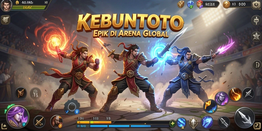 Screenshot gameplay KEBUNTOTO menampilkan pertarungan sengit antara dua karakter.