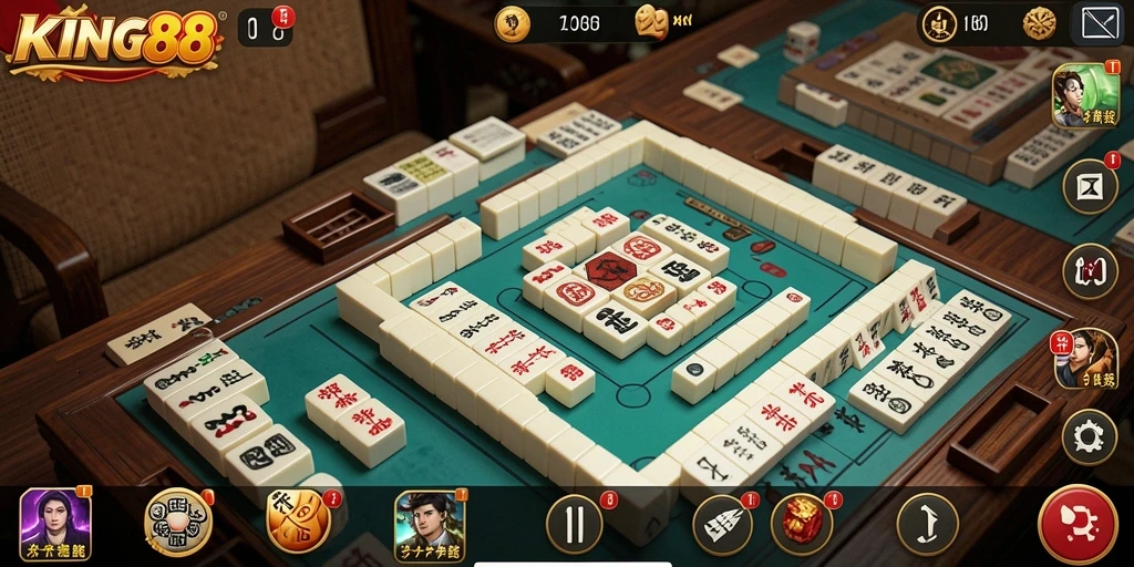 Tampilan gameplay KING88 yang menarik dalam permainan Mahjong.