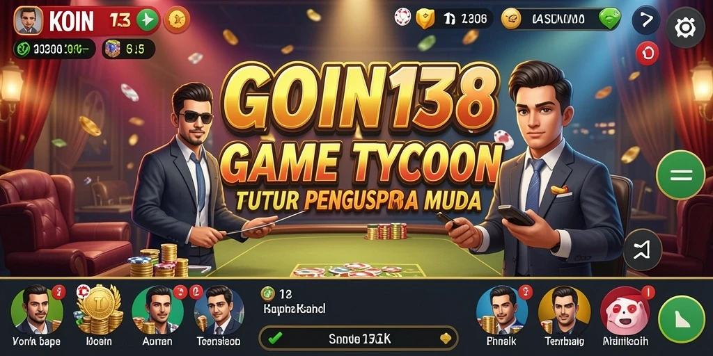 Tampilan gameplay menarik dari KOIN138 dengan elemen Tycoon yang kuat.