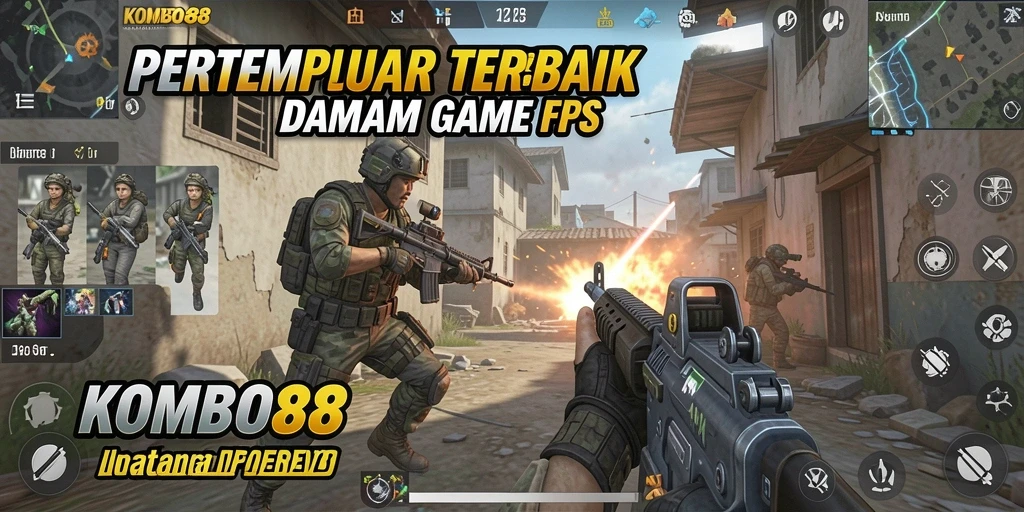 Gameplay KOMBO88 memperlihatkan aksi tembak-menembak yang seru dan intens.