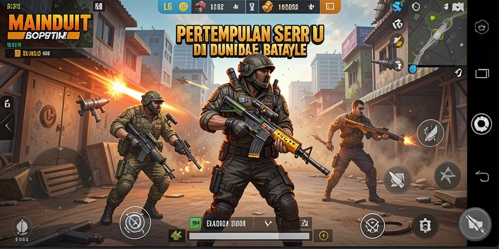 Gameplay seru dan menegangkan dalam MAINDUIT Battle Royale.