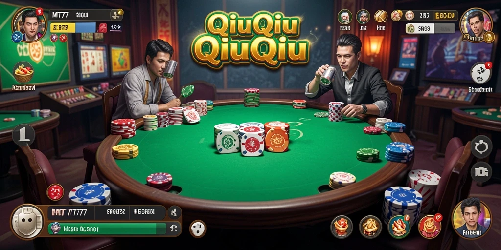 Tampilan seru gameplay QiuQiu di MT777 dengan teman-teman.