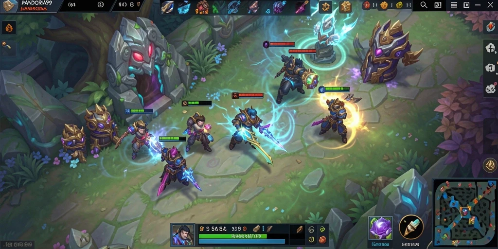 Tangkapan layar utama PANDORA99 menampilkan aksi seru dan strategi di arena MOBA.