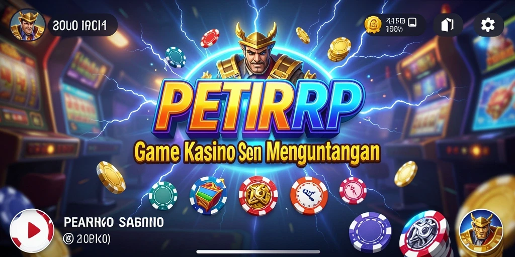 Screenshot utama PETIRRP menampilkan keseruan bermain Kasino secara online.
