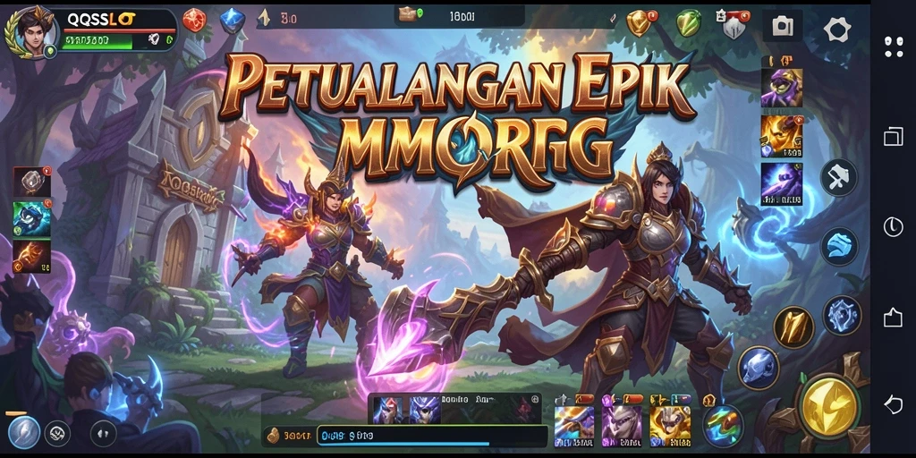 Tampilan gameplay QQSLOT yang penuh aksi dan petualangan.
