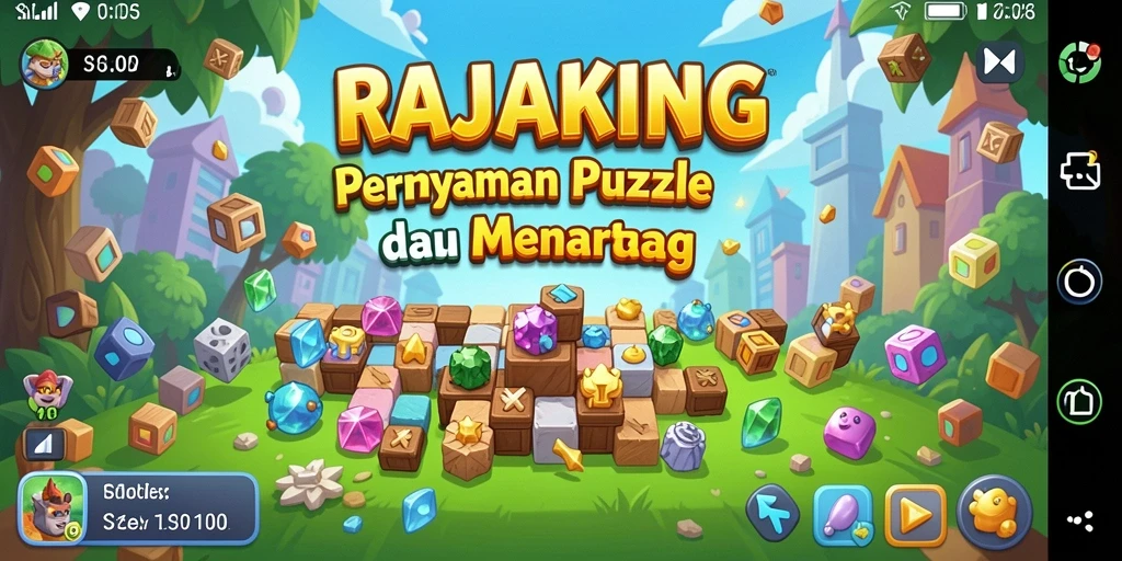 Screenshot gameplay RAJAKING yang menunjukkan tantangan puzzle.