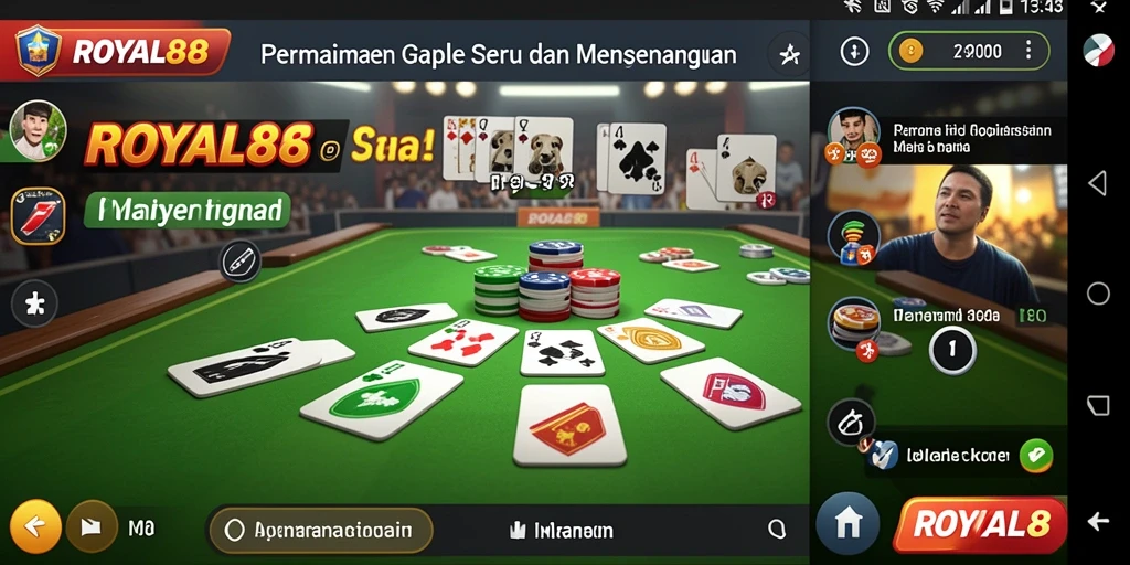 Tampilan gameplay seru dari permainan Gaple ROYAL88.
