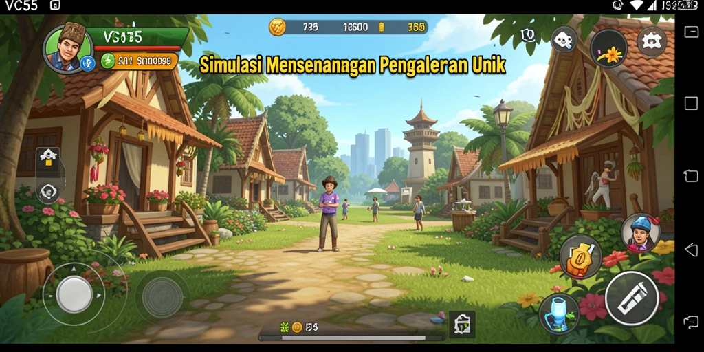 Tampilan gameplay VC55 dengan elemen simulasi yang menarik.