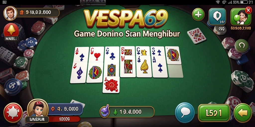 Tampilan gameplay seru di VESPA69 dengan pemain domino.